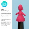 TrueZoo Betty Bottle Stopper - Novelty Wine Corks - Wine Bottle Plugs - Wine Preserver Barware Accessories - Silicone, Pink Set of 1 - 2 of 4
