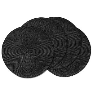 Aoibox Round Braided Placemats for Dining Tables, Natural Woven Heat Resistant Table Mats, Set of 4, Perfect for Indoor and Outdoor Use - 1 of 4