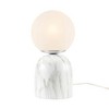 Nelia Frosted Glass Globe Resin Table Lamp White - Ink+Ivy: Modern Accent, Marble Pattern Base, E12 Socket - 4 of 4