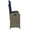 41.3"Reclining Patio Bench with Cushions Gray Poly Rattan - 4 of 4