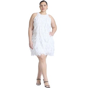ELOQUII Women's Plus Size Mini Texture Dress - 1 of 3