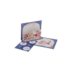 Unique Bargains Greeting Card Rose Series Bouquet Paper 6.3"x4.3"x0.4" 1Pc - 1 of 4