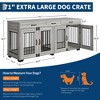 ODK 71" Double Dog Crate Furniture, Heavy Duty Dog Kennel Indoor with 3 Storage Drawers, Decorative Side Table Pet Cage for Small & Medium Breeds - 2 of 4