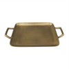 HomeRoots 16" Gold Rustic Metal Tray With Handles - 4 of 4