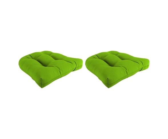 Outdoor Set Of 2 Wicker Chair Cushions In Davinci Willow  - Jordan Manufacturing
