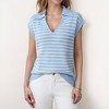 Anna-Kaci Women's Striped Collared Sleeveless Knit Top with Deep V-Neck and Ribbed Hem Detailing - 2 of 4
