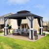 Pamapic 10 ft. x 12 ft. Metal Hardtop Gazebo with Curtains - 4 of 4