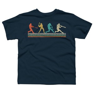Boy's Design By Humans Vintage Distressed Baseball Swing By LuckyCharm99 T-Shirt - 1 of 2