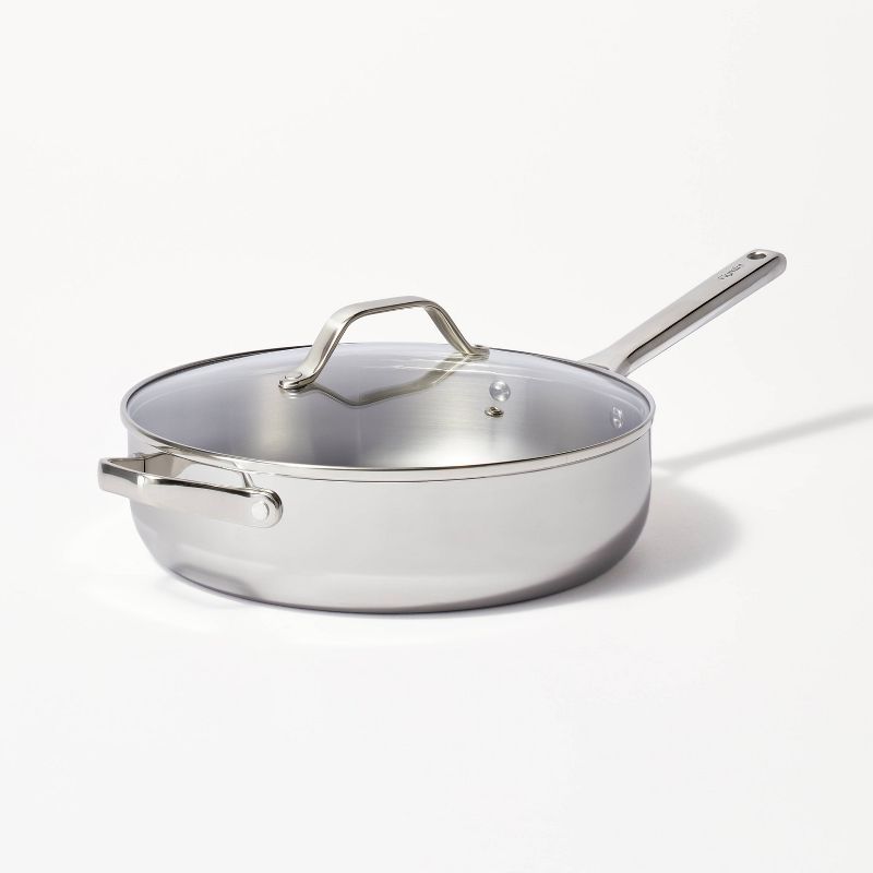 5qt Stainless Steel Saute Pan Silver - Figmint&#8482;, 1 of 10