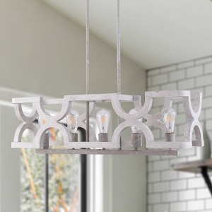 Bella Depot 5-Light Wood Ceiling Light Adjustable Pendant Light Farmhouse Chandelier - 1 of 4