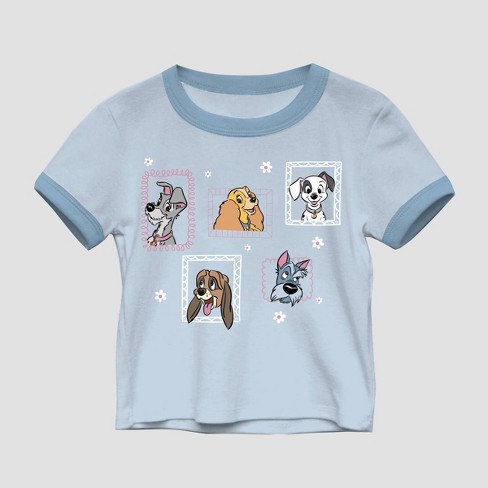 Girls Disney Dogs Short Sleeve Graphic T shirt Light Blue Target