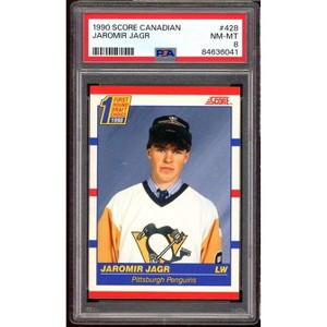 Jaromir Jagr Rookie Card 1990-91 Score Canadian #428 PSA 8 - 1 of 2