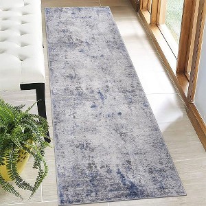 Kumasinova Stain-Resistant Area Rug, Non-Shedding Door Mat,Kid & Pet-Friendly, Silver Abstract Area Rug for Living Room, Latex-Free Cotton Backing - 1 of 4