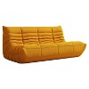 SYFERLORY Armless 3-Seat Togo THREE Seater Large Bean Bag Sofa，Yellow - 3 of 4