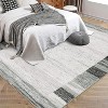Modern Bordered Washable Area Rug - Non-Slip Low Pile Indoor Carpet for Living Room, Bedroom, Dining Room, Home Office Apartments - 3 of 4