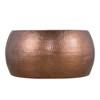 32" Aluminum Modern Round Coffee Table with Hand-Hammered Texture and Round Finish for Living Room - 3 of 4