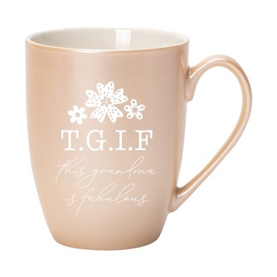 Elanze Designs TGIF This Grandma Is Fabulous Precious Pearl 10 ounce New Bone China Coffee Cup Mug