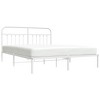 vidaXL Metal Bed Frame with Headboard White 72 in.x83.9 in. California King - 3 of 4