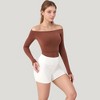 Anna-Kaci Active Women's Off Shoulder Long Sleeve Activewear Crop Top with Streamlined Fit and Lightweight Stretch Fabric - 3 of 4