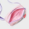 Girls' Gingham with Fruit Patches Fanny Crossbody Bag - Cat & Jack™️ Purple - 3 of 4