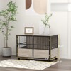 VisioGear 39.5" Dog Crate, Furniture End Table, Wooden Dog Kennel Indoor Pet House with 3 Doors for Small to Large Dogs, Brown, 39.4"*23.6"*26.8" - 3 of 4
