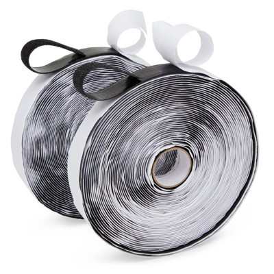 Stockroom Plus 2 Pack Hook and Loop Tape Rolls Self Adhesive, 3/4 Inch x 32 Feet, Black