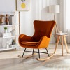 NicBex Teddy Fabric Glider Rocking Chair,Upholstered Nursery Rocking Chairs with High Backrest and Armrests,Nursing Chair for Bedroom - 2 of 4