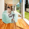 Plush Rabbit Velvet Bean Bag Chair, Ultra Soft Accent Chair with High-Resilience Sponge Fill, 320GSM Polyester Lounge Chair for Living Room, Apartment - 2 of 4