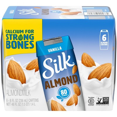 Silk Shelf-Stable Vanilla Almond Milk - 6ct/8 fl oz Boxes