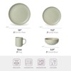 FONTOI 12-Piece Stoneware Dinner Sets with Mugs, Stackable Bowls Sets for 3, Dinner Plates Sets for Home, Kitchen, Green, 10"*0.7"*10" - 3 of 4