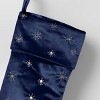 21" Christmas Gold Starburst Velvet Stocking Navy - Wondershop™ - 3 of 3