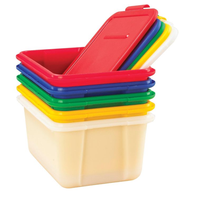 School Smart Storage Tote with Snaptite Lid, 11-3/4 x 15-1/2 x 7-1/2 Inches, Translucent, 3 of 4