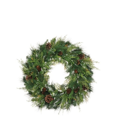 Sullivans 16-in Indoor/Outdoor Green Pine Artificial Christmas Wreath in  the Artificial Christmas Wreaths department at