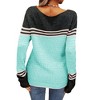 Imily Bela Women's Spring and Autumn Fashion Sweater, Color-Block Lightweight Striped Round Neck Trendy Pullover for Winter - 3 of 4