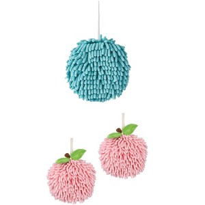 REGALWOVEN 3 Pack Soft Absorbent Fluffy Chenille Hand Towels for Bathroom 6" x 6" - 1 of 4