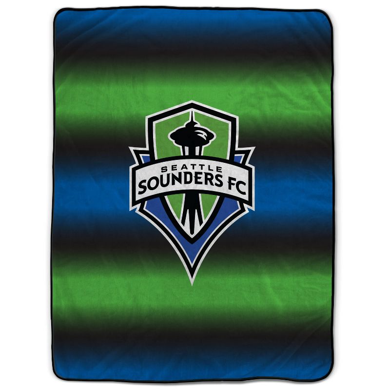 MLS Seattle Sounders Ombre Logo Flannel Fleece Blanket, 1 of 2