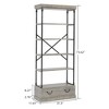 Industrial 6-Tier Bookshelf with Storage Drawers - Wood & Metal Bookcase for Living Room, Bedroom, or Home Office - 2 of 4