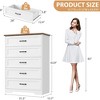 5/6 Drawer Dresser for Bedroom, Wooden Chest of Drawers with Wide Handles, Modern Farmhouse Storage Cabinet Organizer for Bedroom, Living Room - 2 of 4