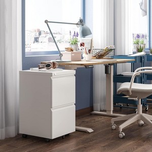 2-Drawer Mobile File Cabinet with Lock,, Space-Saving Document Organizer Fits Letter/A4/Legal Files - 1 of 4