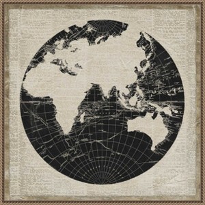 Amanti Art World News Map II by Elizabeth Medley Canvas Wall Art Print Framed 22 x 22-in. - 1 of 4