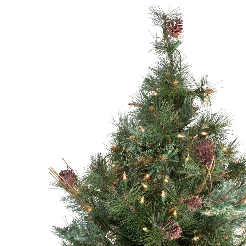 Northlight 3 FT Pre-Lit Country Mixed Pine Artificial Christmas Wall or Door Tree - Clear Lights, 4 of 5