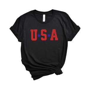 Simply Sage Market Women's USA Stars Short Sleeve Graphic Tee - 1 of 2