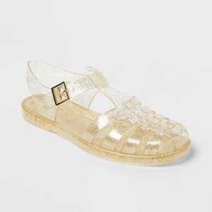 Women's Poppy Ankle Strap Jelly Sandals - Wild Fable™ Light Gold - 1 of 4