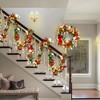 24" Christmas Wreath for Front Door, Prelit Christmas Wreath with Lights, Red Gold Ball Ornaments, Pine Cones &Bow for Fireplace Home Holiday Decor - 4 of 4
