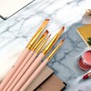 Unique Bargains Mixing Head Set of 5-Applicable Paint Type Gouache Paint-Brush Style Round Tip Bristles Nylon Wood 5 Pcs - 2 of 3
