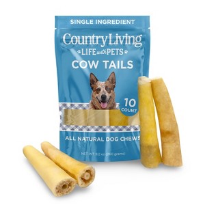 Country Living 5”-7” Cow Tails Dog Chews – 10 Count Bag – All-Natural, Single-Ingredient, Long-Lasting Beef Chews - 1 of 4