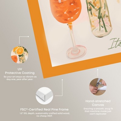 Dolce Far Niente Retro Summer Drinks Orange Canvas Wall Art
