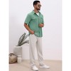 INSPIRE CHIC Men's Short Sleeves Chest Pockets Summer Beach Button Down Linen Shirts - 2 of 4