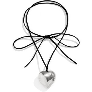 Chunky Puffy Heart Choker - Adjustable Velvet Chain Y2K Trendy Jewelry for Women - 1 of 4