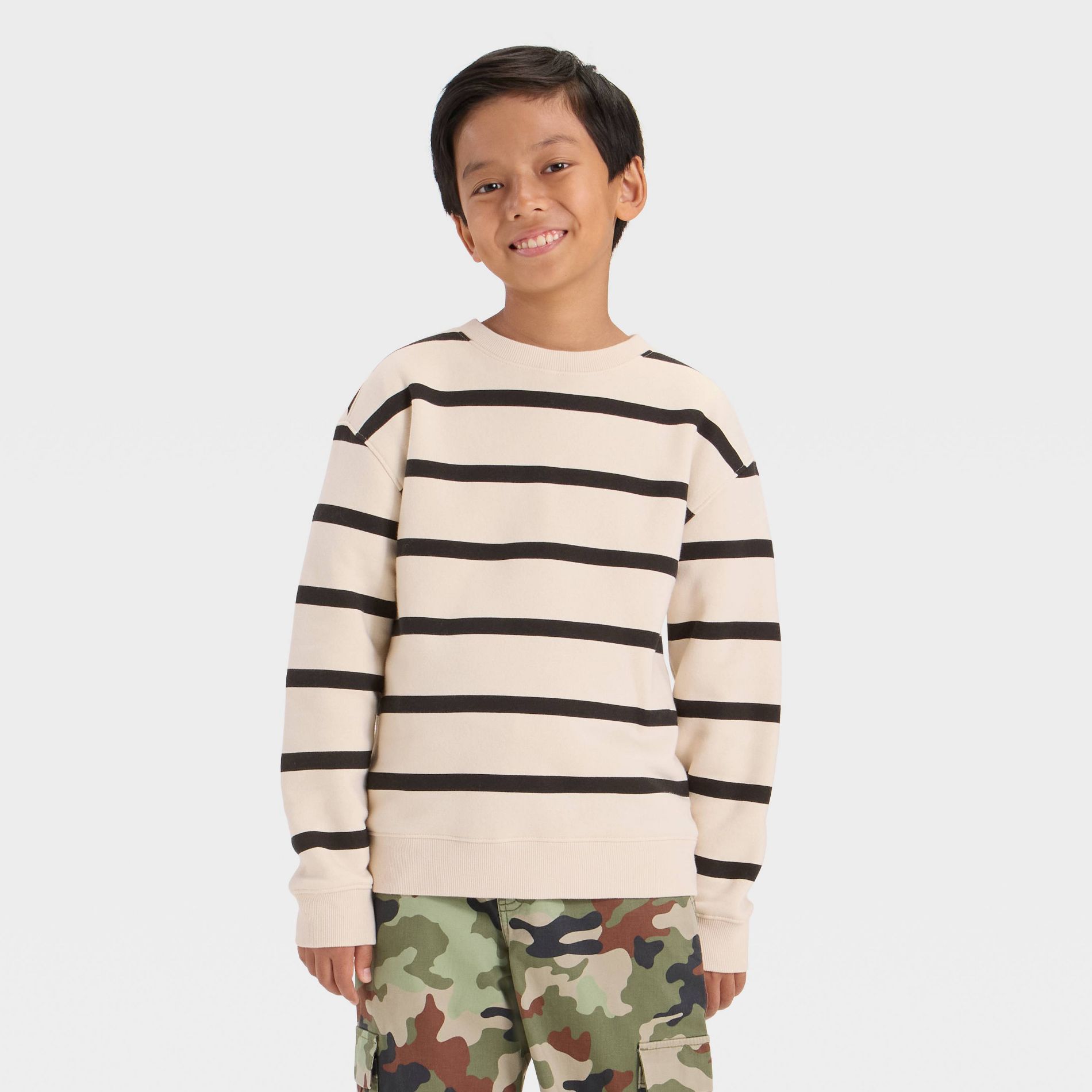 Boys' Fleece Striped Sweatshirt - Cat & Jack™